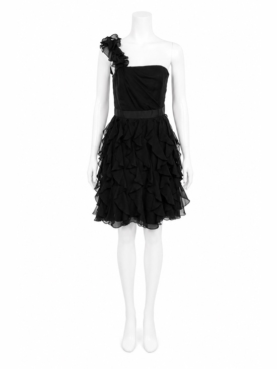 White House Black Market Dresses & Skirts - White House Black Market Black One-Shoulder Ruffle Cocktail Dress